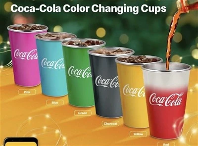 Aluminiowy kubek zmieniający kolor CoCa Coli